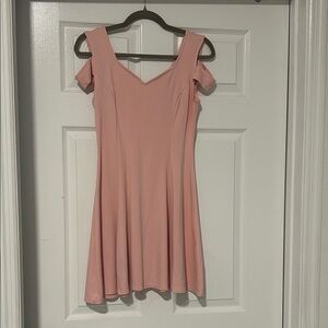 Chic Blush Cold-Shoulder Mini Dress